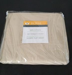 Beige Queen Size Flat Sheet